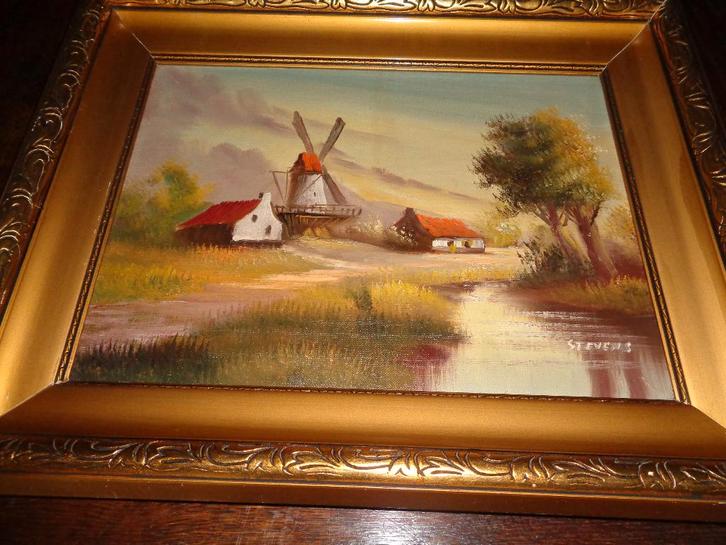 *Stevens -Belle peinture et cadre -Mentionné au ARTO, PIRON, Antiquités & Art, Art | Peinture | Classique, Enlèvement ou Envoi