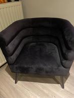 Zwarte fluwelen fauteuil, Overige materialen, Zo goed als nieuw, 50 tot 75 cm, Ophalen