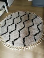 Tapis rond blanc et noir 150 cm, Zo goed als nieuw, Wit, Rond