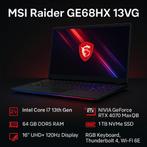 MSI Raider GE68HX 13VG** - Intel Core i7 13 (i7-13700HX), Ophalen, 64 GB of meer, 2 tot 3 Ghz, Qwerty