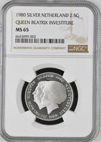 Koningin Beatrix zilveren 2 1/2 Gulden 1980, Postzegels en Munten, Verzenden, Koningin Beatrix, Zilver