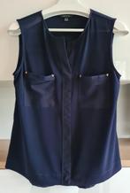 Blauwe blouse, korte mouw (Cortefiel, maat: M), Maat 38/40 (M), Cortefiel, Blauw, Ophalen of Verzenden