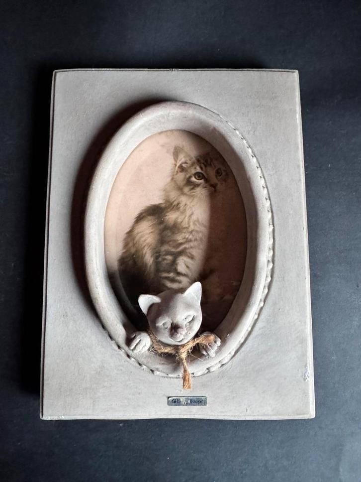 Fotolijst met kat, Huis en Inrichting, Woonaccessoires | Overige, Gebruikt, Ophalen of Verzenden