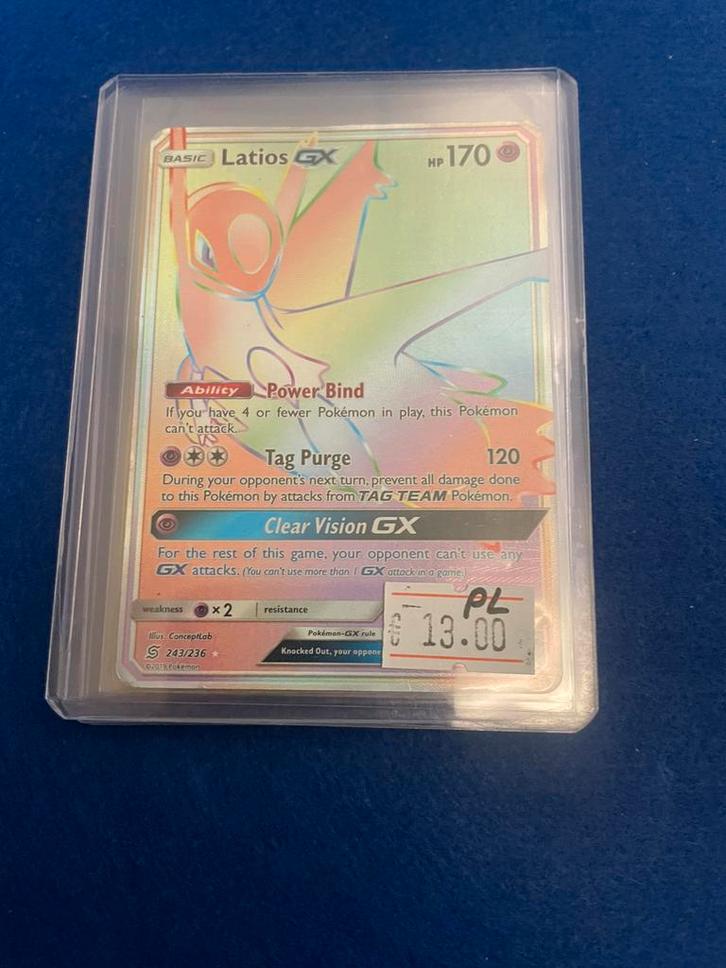 Latios gx rainbow, Hobby en Vrije tijd, Verzamelkaartspellen | Pokémon, Zo goed als nieuw, Ophalen of Verzenden