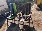 Gratis 2 tuinstoelen met kussens verstelbare rug inklapbaar, Tuin en Terras, Ophalen, Gebruikt, Verstelbaar