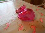 glazen paté potje konijn, rood glas, Ophalen of Verzenden