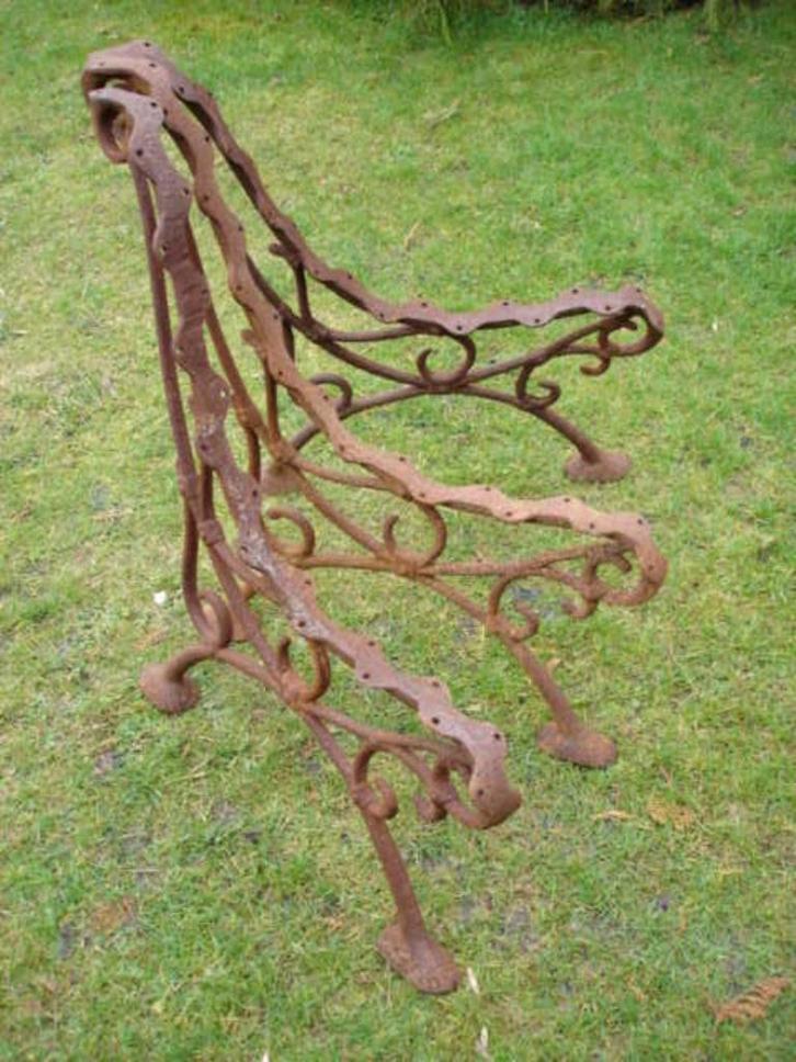 gietijzeren bankpoten met multilatten, 3 voet!!, Tuin en Terras, Tuinbanken, Zo goed als nieuw, Metaal, Ophalen of Verzenden