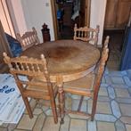 Ancienne table ronde et 4 chaises, Comme neuf, Enlèvement ou Envoi