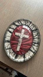 Antiek ovaal kruisbeeld, Ophalen of Verzenden, Gebruikt, Overige typen, Christendom | Katholiek