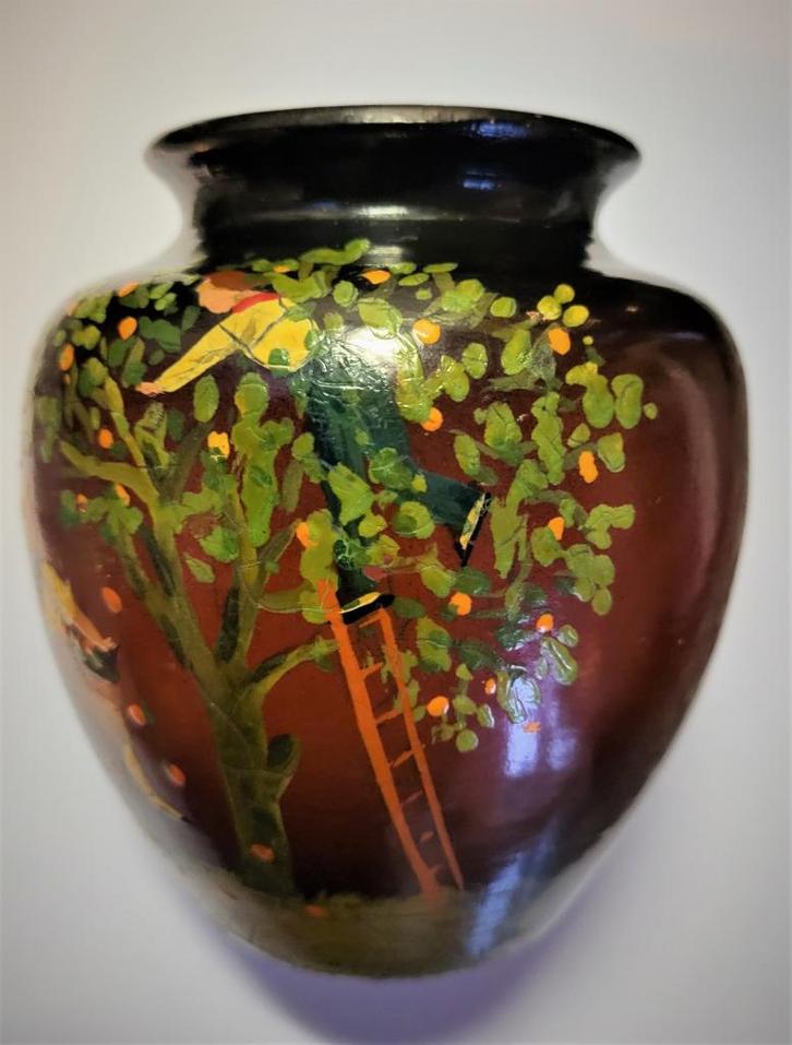 Vallauris vaas gesigneerd door De Bel begin 20e eeuw, Antiek en Kunst, Antiek | Vazen, Verzenden