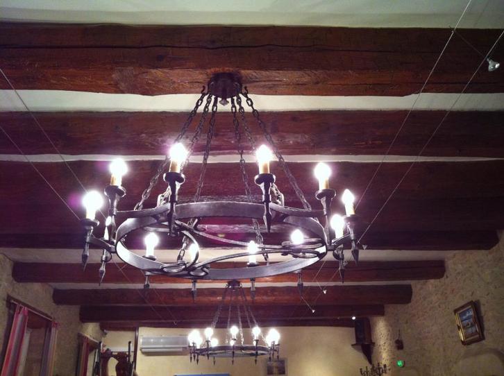 Unieke gotische smeedijzeren kroonluchter, Frankrijk, Antiek en Kunst, Antiek | Verlichting, Ophalen