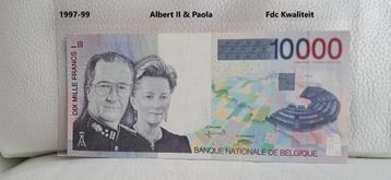 10 000 francs Albert II et Paola - Fdc, Envoi, Billets en vrac