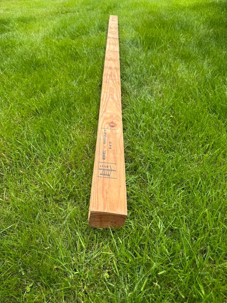 Stevige houten balken 220 cm lang 9,5cm x 7,5 cm, Doe-het-zelf en Bouw, Hout en Planken, Zo goed als nieuw, Balk, Vuren, 200 tot 250 cm