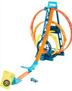 Hotwheels looping, extra banen en auto's in.opbergbox, Ophalen, Zo goed als nieuw