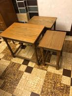 3 tables d'appoint en bois, uniquement en vente ensemble, Maison & Meubles, Tables | Tables d'appoint, Comme neuf, 45 à 60 cm