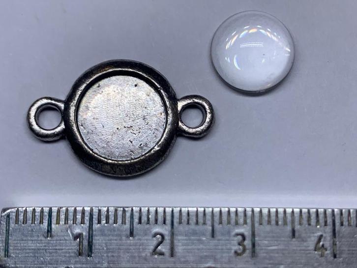 set Cabochon hanger/tussenstukje met glaasje, Hobby en Vrije tijd, Kralen en Sieraden maken, Nieuw, Hanger, Ophalen of Verzenden