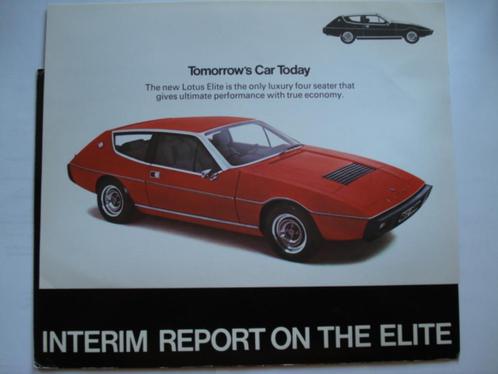 Lotus Elite 1974 Brochure Catalogue Prospekt SET, Livres, Autos | Brochures & Magazines, Utilisé, Autres marques, Envoi