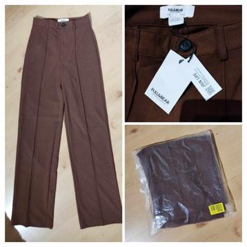 NIEUWE bruine geklede broek Pull & Bear, XS, Neuf, Enlèvement ou Envoi, Brun, Longs