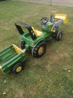 speelgoed tractor john deere met hefbak en kar, Kinderen en Baby's, Ophalen, Gebruikt