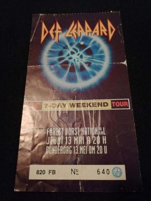 Ticket DEF LEPPARD + UGLY KID JOE (7-day weekend) 1993, Tickets en Kaartjes, Concerten | Rock en Metal, Mei