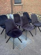 Eetkamer stoelen velvet, Maison & Meubles, Chaises, Comme neuf, Noir, Enlèvement, Tissus
