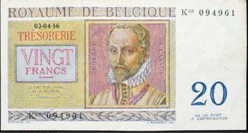 Bankbiljet - België - 20 Francs 1956 - zeer goed