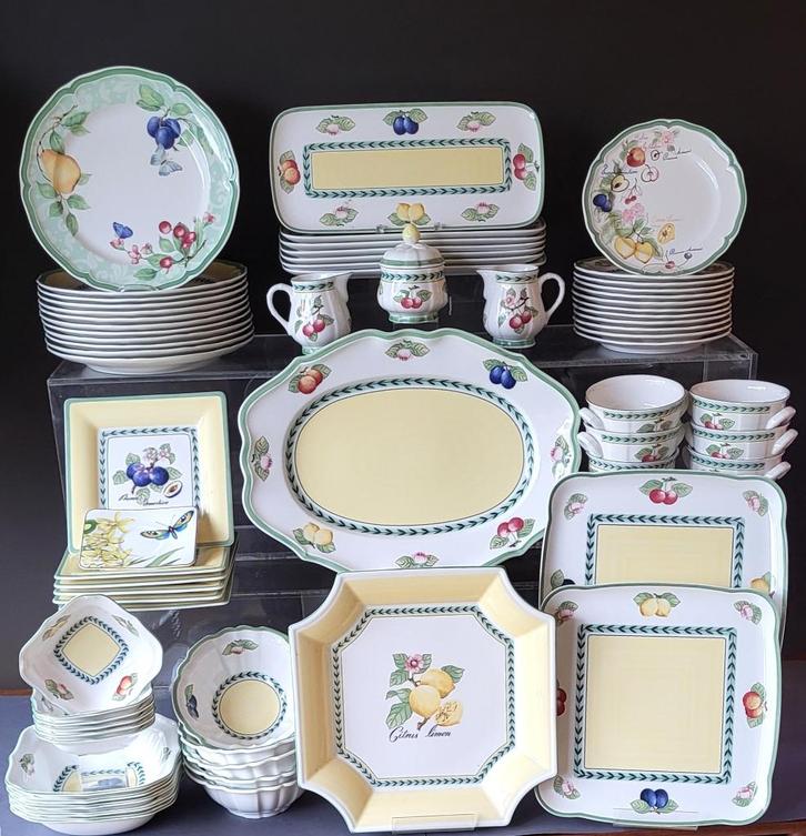 ✔️Villeroy & Boch Service "French Garden" 12 Personnes🍋☕️🍋, Antiquités & Art, Antiquités | Services (vaisselle) complet, Envoi