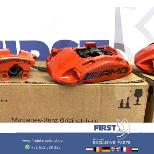 W205 C43 AMG LINE REMMEN SET (4x) ROOD Mercedes C Klasse 200, Auto-onderdelen, Remmen en Aandrijving, Mercedes-Benz, Gebruikt