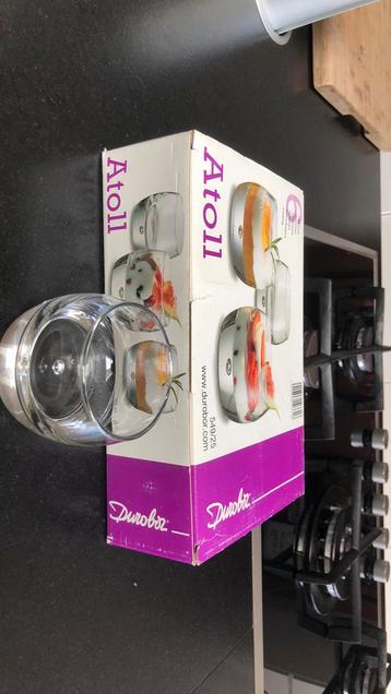 Glazen Atoll 25 cm €2 per glas (€12 per doos)  beschikbaar voor biedingen