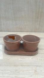 Terracotta potjes met onderschaal, Ophalen, Nieuw, Terracotta