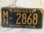 Collection décoration plaque USA KANSAS 1968 - License plate, Enlèvement ou Envoi, Utilisé