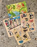 Houten puzzels waarvan 1 met dierengeluiden, Kinderen en Baby's, Speelgoed | Kinderpuzzels, 10 tot 50 stukjes, 0 tot 6 maanden