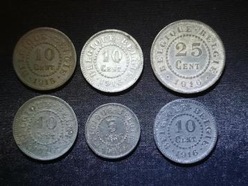 Lotje munten 5, 10 & 25 ct 1915-1916 - Albert I beschikbaar voor biedingen