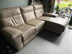 Hoekzetel met relax en longchair in leder, Huis en Inrichting, Zetels | Zetels en Chaises Longues, Ophalen, Gebruikt, Driepersoons
