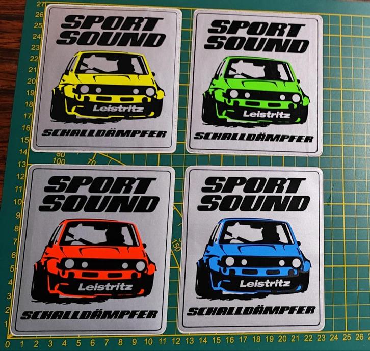 Lot 4x stickers VW Golf Sport Sound Shalldampfer (Zeldzaam!), Verzamelen, Stickers, Sport, Ophalen of Verzenden