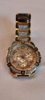 Guess Frontier Sport Steel horloge met zirkonia steentjes., Staal, Gebruikt, Staal, Polshorloge