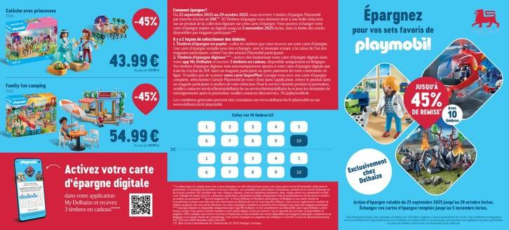 5 Playmobil Delhaize spaarkaarten, Verzamelen, Supermarktacties, Ophalen of Verzenden