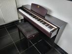 Piano Yamaha Clavinova 320CLP en Beethoven bank, Muziek en Instrumenten, Piano's, Ophalen, Bruin, Zo goed als nieuw, Piano