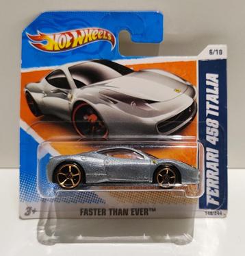 Hot Wheels Ferrari 458 Zilver (uit 2011) beschikbaar voor biedingen