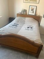 Bed massief hout + matrassen + elektrisch verstelbaar, Huis en Inrichting, Slaapkamer | Complete slaapkamers, Ophalen, Gebruikt