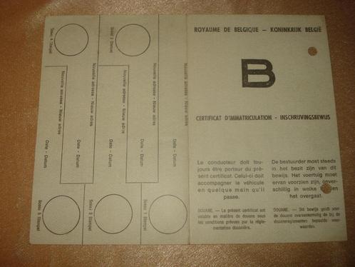 Ancien Certificat d'Immatriculation Moto Guzzi 125 CC 1961, Motoren, Handleidingen en Instructieboekjes, Moto Guzzi, Ophalen of Verzenden