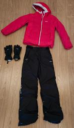 Skibroek zwart + rode skijas en handschoenen (12 jaar), Sport en Fitness, Skiën en Langlaufen, Zo goed als nieuw, Kleding, Ski