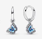Pandora Oorbellen Vlinder Zilver met Emaille, Handtassen en Accessoires, Oorbellen, Ophalen of Verzenden, Zo goed als nieuw, Wit