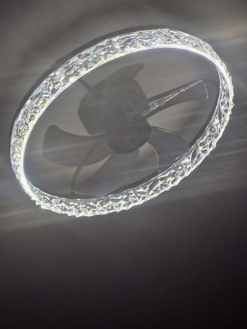 Plafoonlap met ventilator met afstand bediening 60€, Enlèvement, Comme neuf