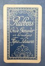 Speelkaart Zele  – Rubbens oude genever, blauw_60, Verzamelen, Ophalen of Verzenden, Gebruikt, Speelkaart(en)