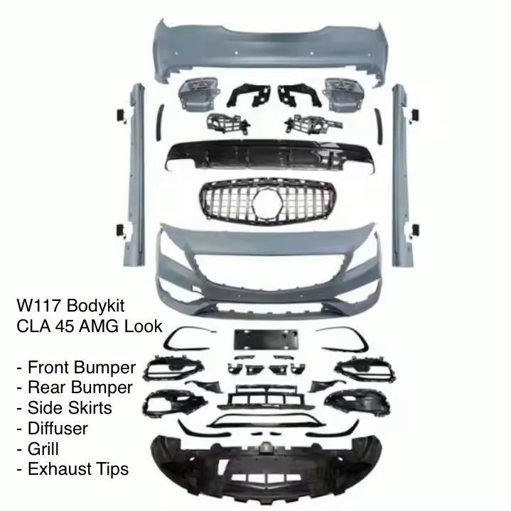 BODYKIT VOOR MERCEDES CLA-KLASSE W117 CLA45 AMG LOOK AERO, Auto-onderdelen, Carrosserie, Bumper, Mercedes-Benz, Voor, Achter, Links