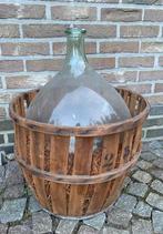 Vintage dame jeanne met mand nummer 25, Tuin en Terras, Ophalen of Verzenden