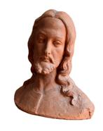 Jezus terracotta beeld gesigneerd antiek, Antiek en Kunst, Kunst | Beelden en Houtsnijwerken, Ophalen of Verzenden