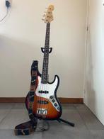 Fender USA « Long Horn » Jazz Bass + étui rigide original, Comme neuf, Solid body, Enlèvement, Fender