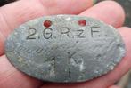 WO1 erkennungsmarke 2. Garde-Regiment zu Fuß 1914-1918, Verzamelen, Verzenden, Landmacht, Hulzen of Bodemvondsten